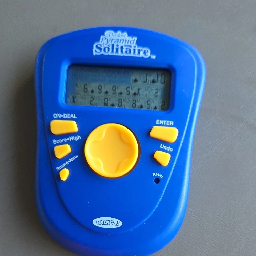 Radica Blue Pyramid Solitaire Handheld Game